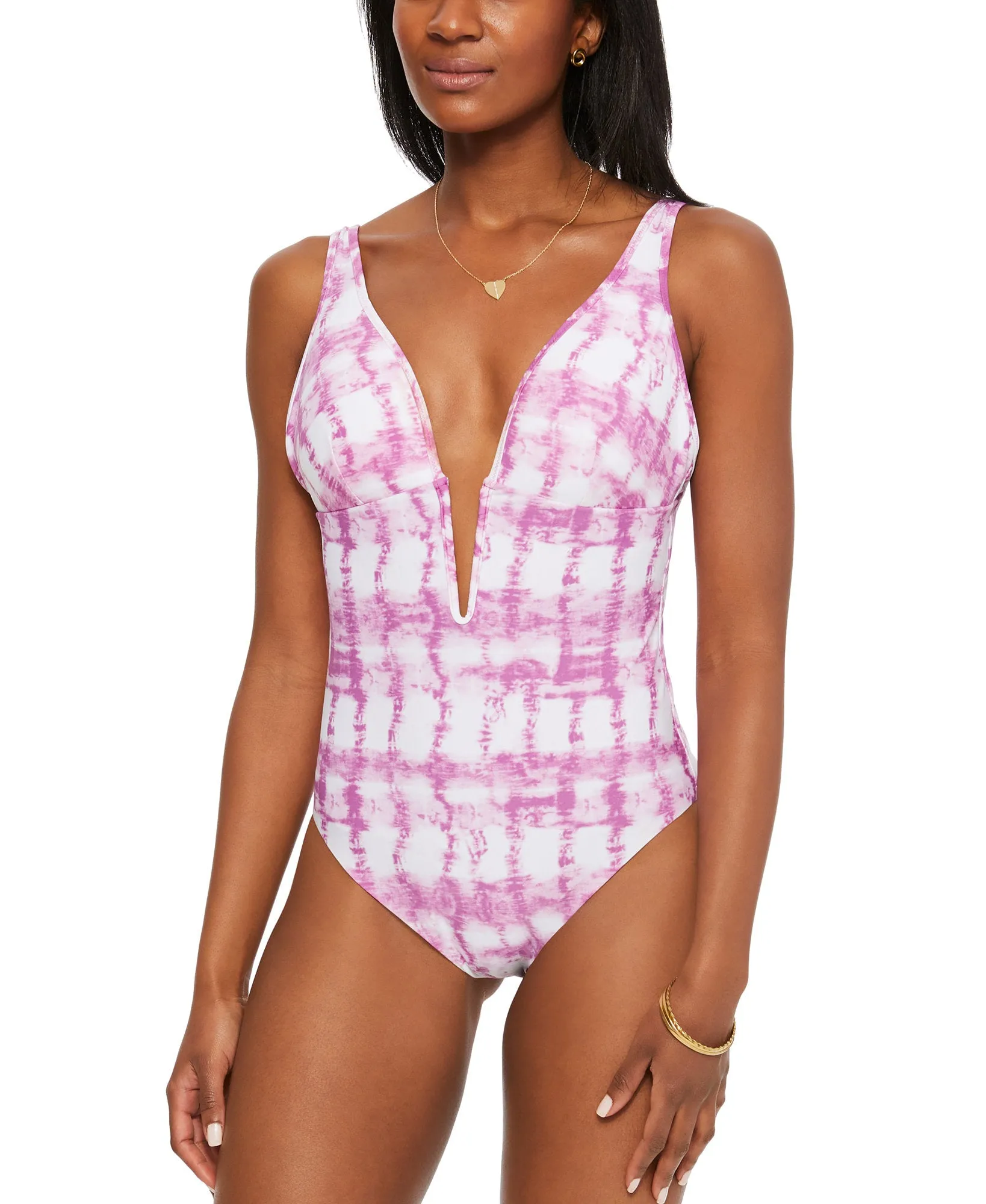 Summer Stripes Plunge One-Piece Swimsuit