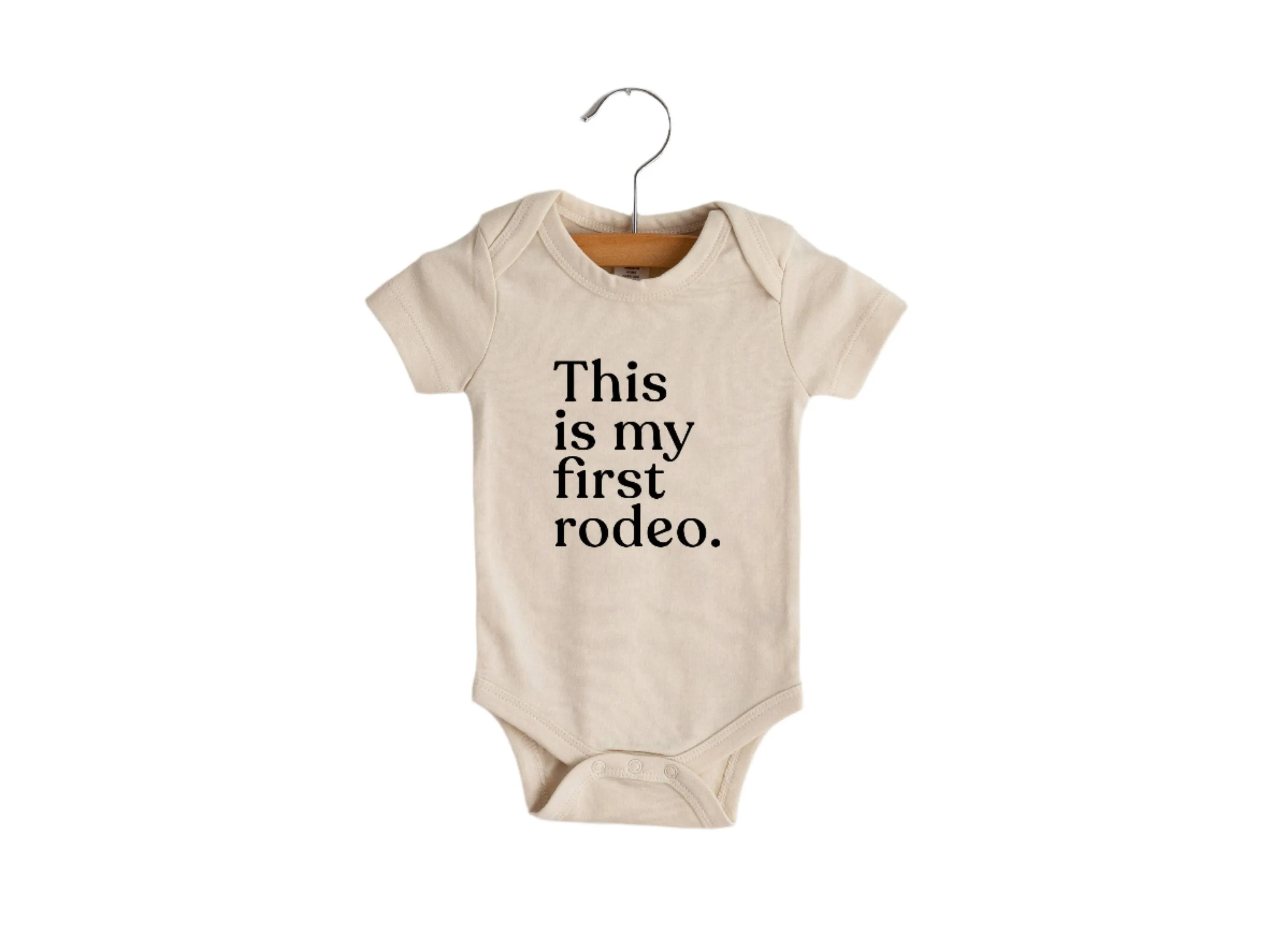 This Is My First Rodeo Modern Organic Baby Bodysuit, Long Sleeve
