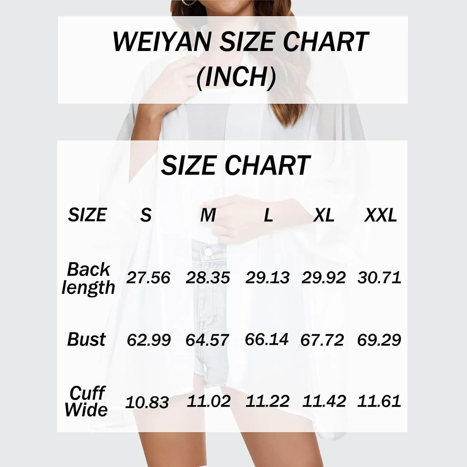 WEIYAN Women's Tops Loose Chiffon Kimono Cardigan Beach Swim Cover up Blouse