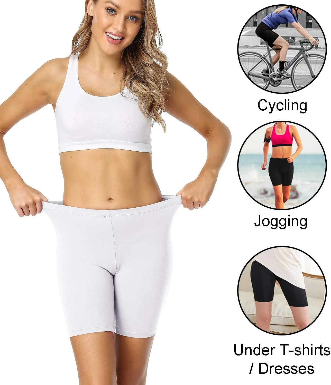 wirarpa Women's Anti Chafing Cotton Underwear Boy Shorts Long Leg Boyshorts Panties 3 Pack