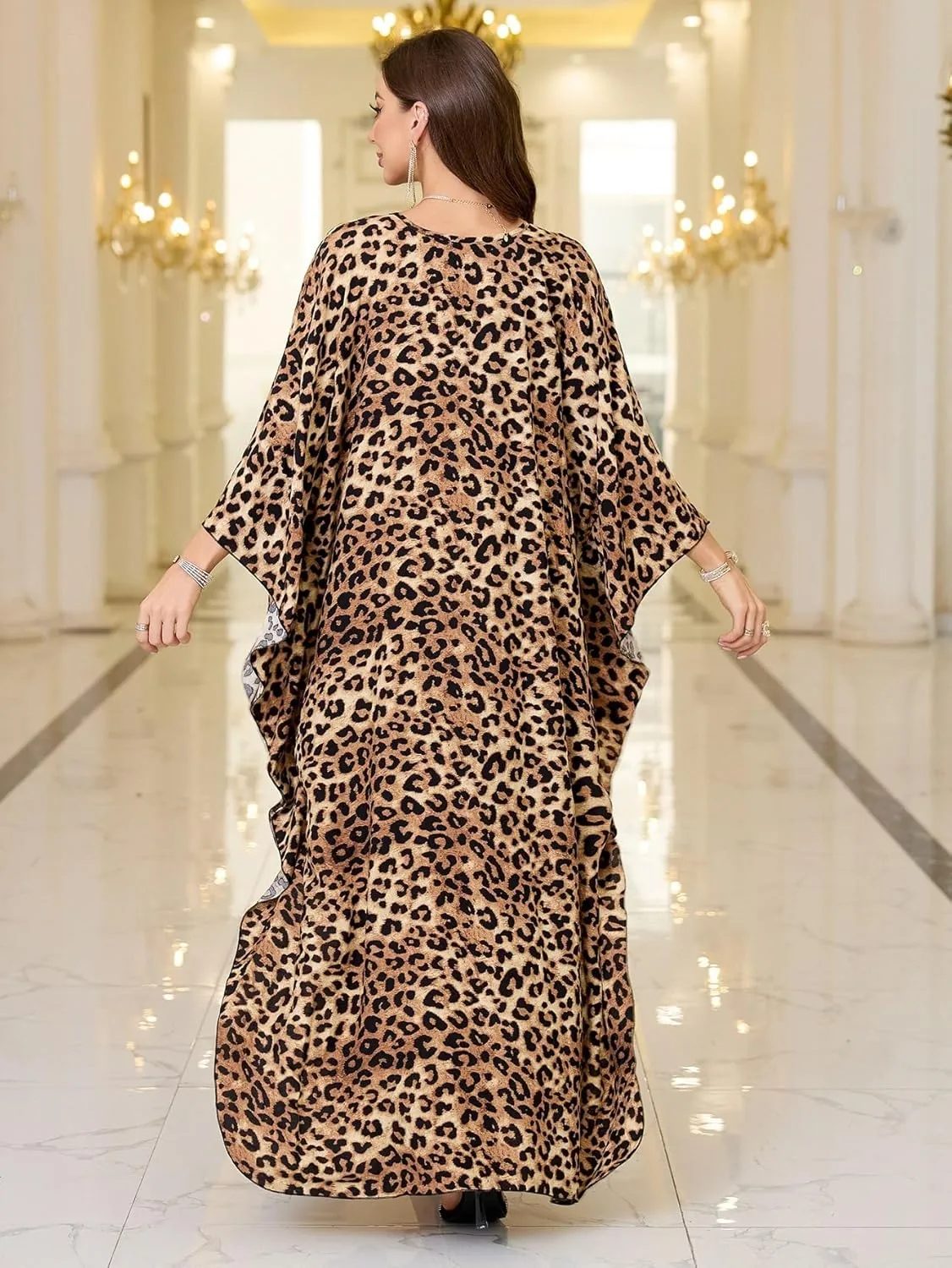 Womens Kaftan Beach Cover Up Dress Plus Size Summer Swimsuit Loungewear Maxi Dress