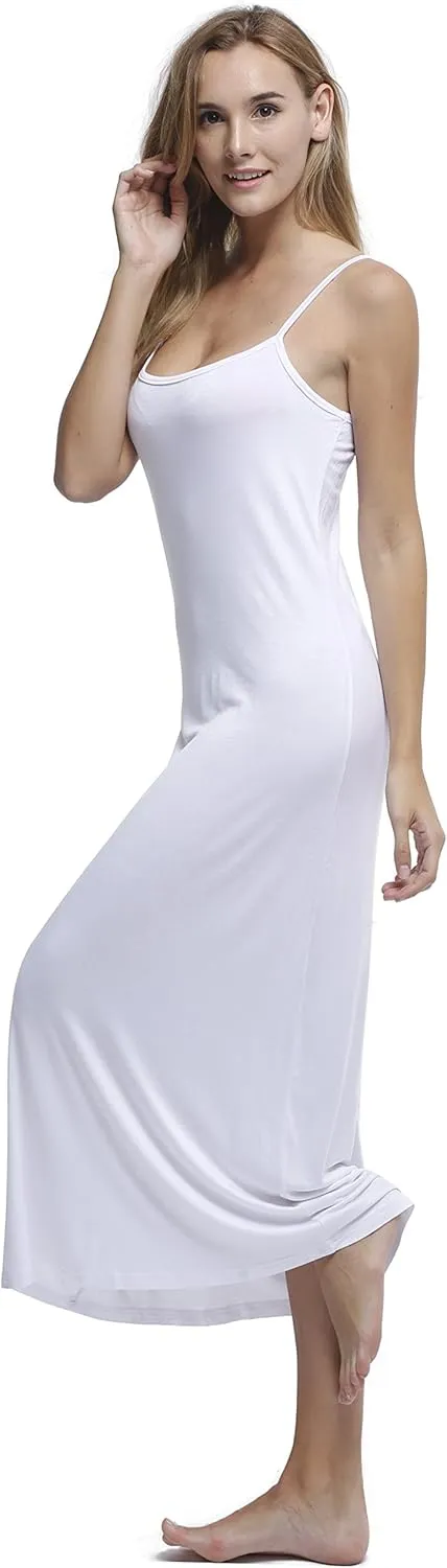 Women's Long Full Cami Slip Dress Sleeveless Nightgowns