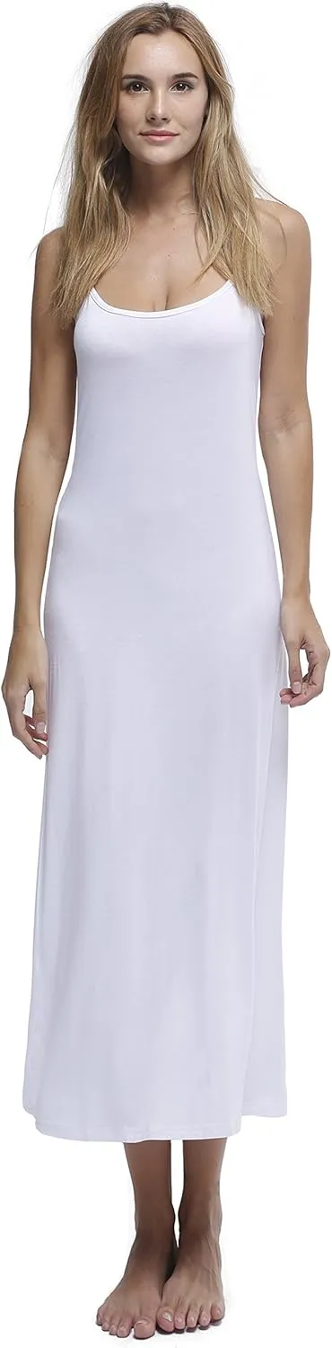 Women's Long Full Cami Slip Dress Sleeveless Nightgowns