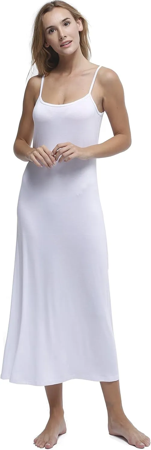 Women's Long Full Cami Slip Dress Sleeveless Nightgowns