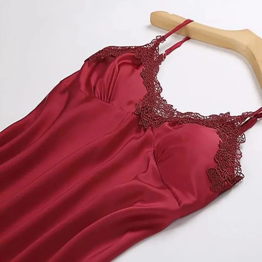 Women's Pajama Set 5 Piece Satin Lace Summer Sexy Nightdress B227408