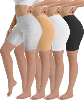 Yeblues 4 Pack Womens Cotton Boyshorts Underwear Boxer Slip Shorts Anti Chafing Biker Shorts Plus Boy Short Panties
