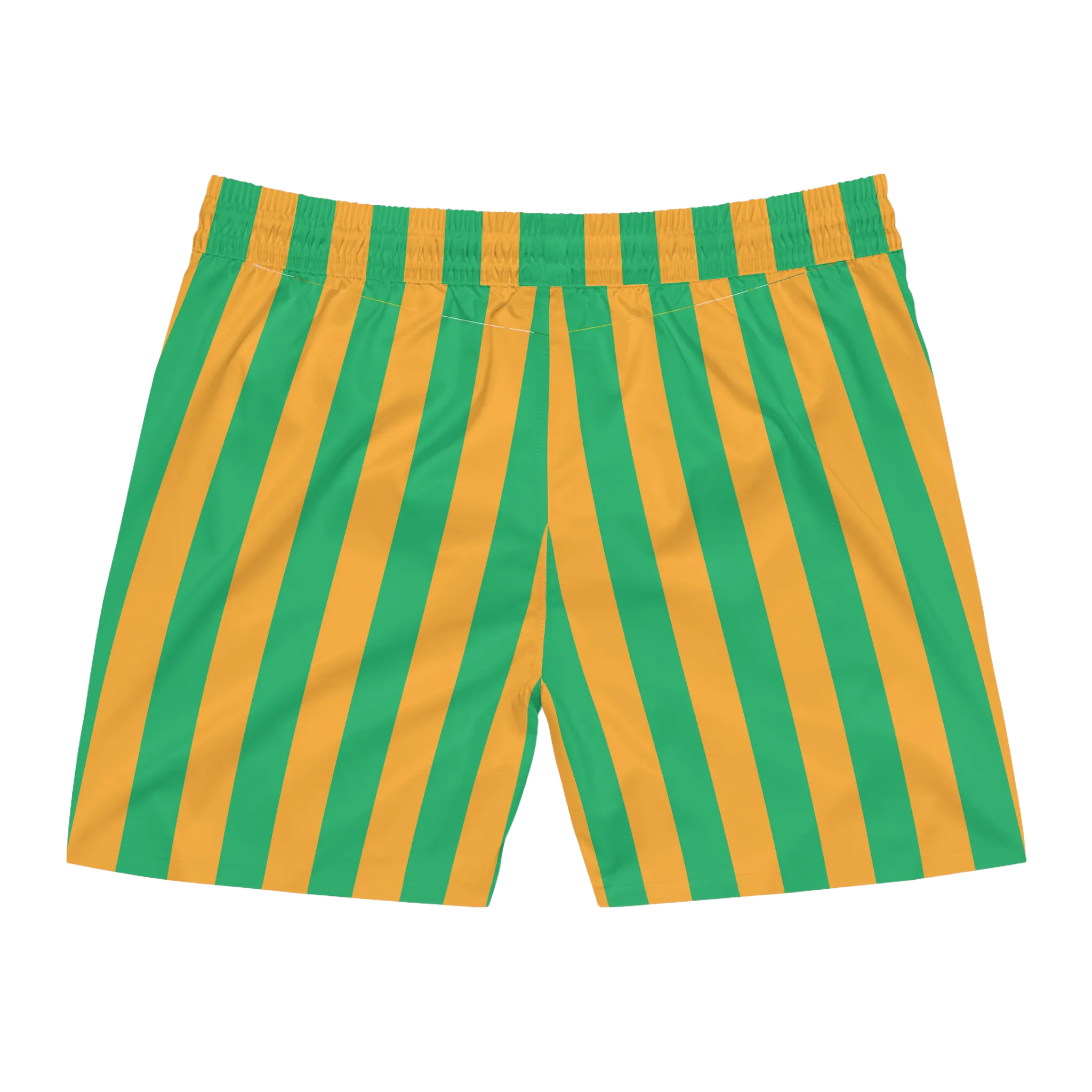 Yellow & Green Striped Swim Trunks